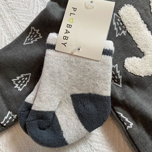 PL BABY Boy 3 Piece JOY Embroidered Long Sleeve Top Set - Picture 4 of 5